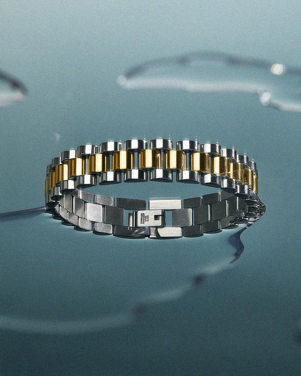LUV AJ Timepiece Two-Toned Bracelet-The Shop Laguna Beach