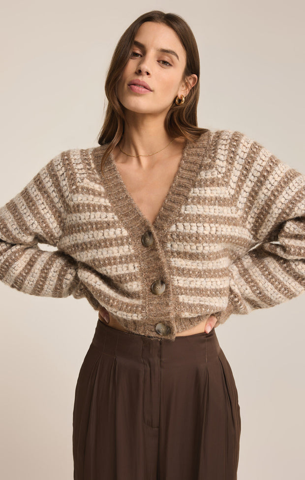 Z SUPPLY Este Metallic Stripe Cardigan-The Shop Laguna Beach