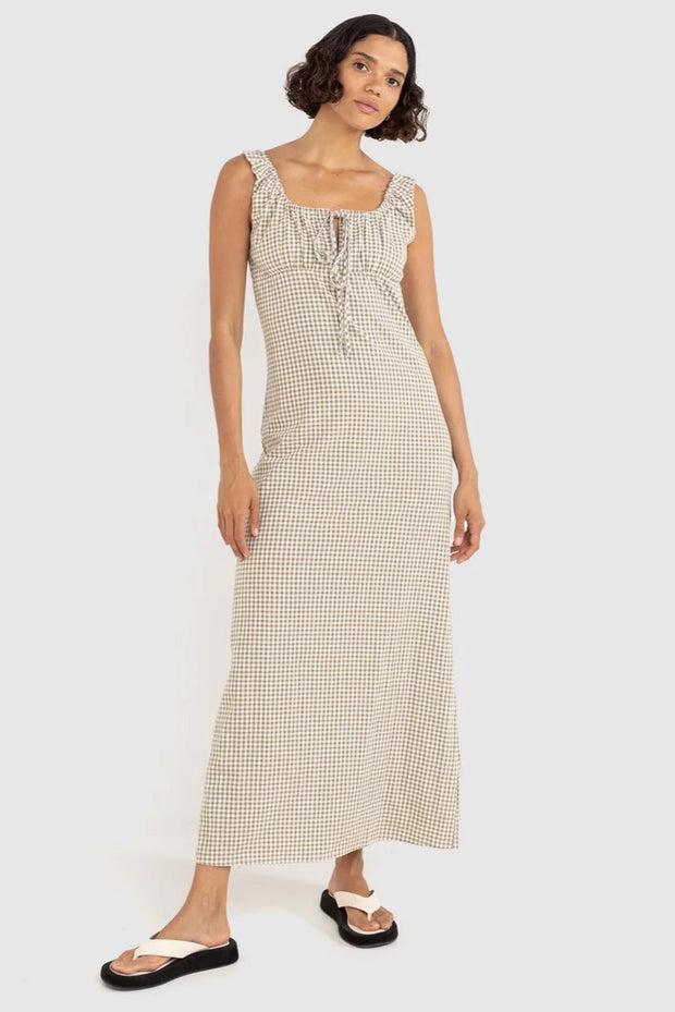 RHYTHM Lola Check Maxi Dress-The Shop Laguna Beach