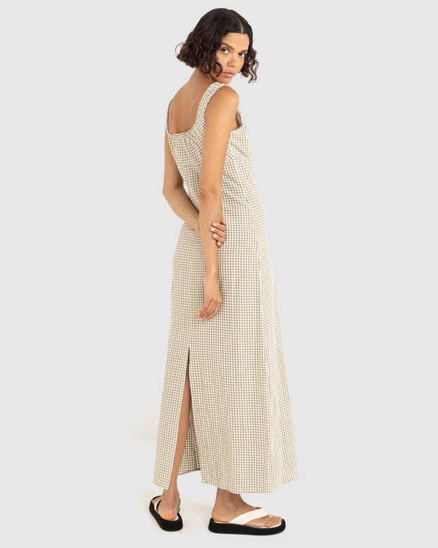 RHYTHM Lola Check Maxi Dress-The Shop Laguna Beach