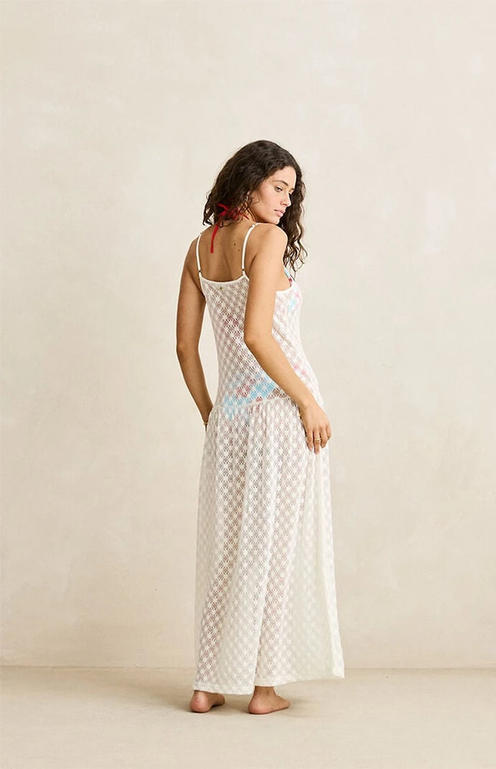RHYTHM Gigi Sheer Lace Slip Maxi Dress