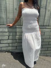 KEEN THE LABEL Kensington Eyelet Tube Maxi Dress-The Shop Laguna Beach