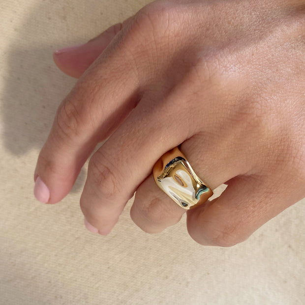 GOLDFI 18kt Wavy Wide-Band Ring-The Shop Laguna Beach