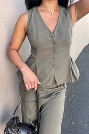 KEEN THE LABEL Carey Pleated Hem Vest-The Shop Laguna Beach