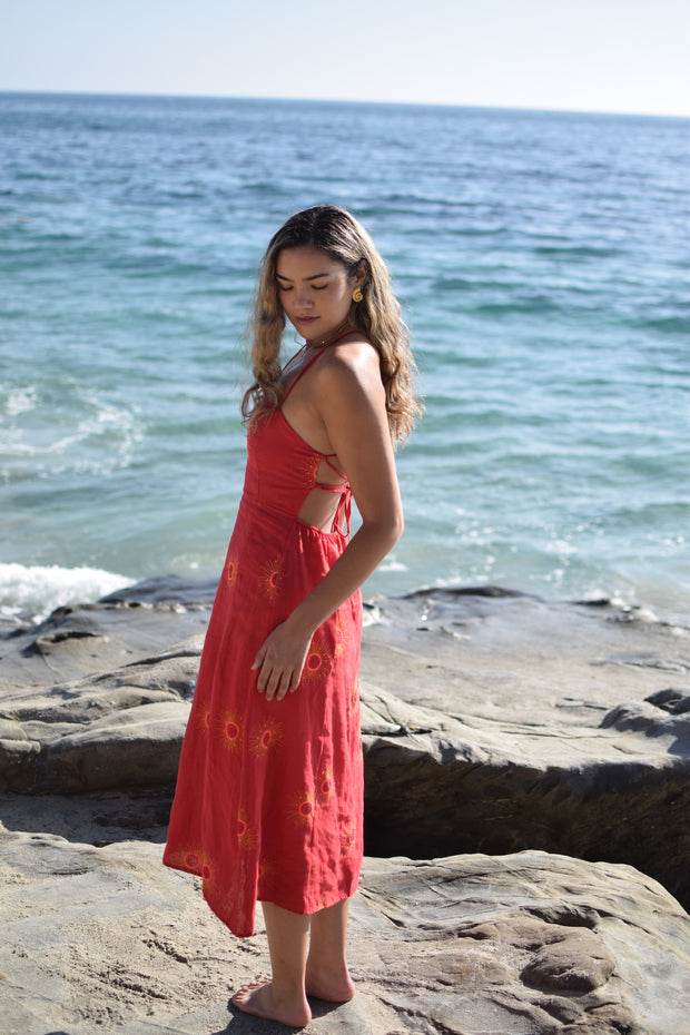 MAAJI Remi Linen Midi Dress-The Shop Laguna Beach