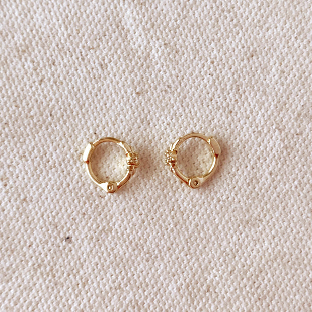 GOLDFI 18kt Starburst Mini Hoops