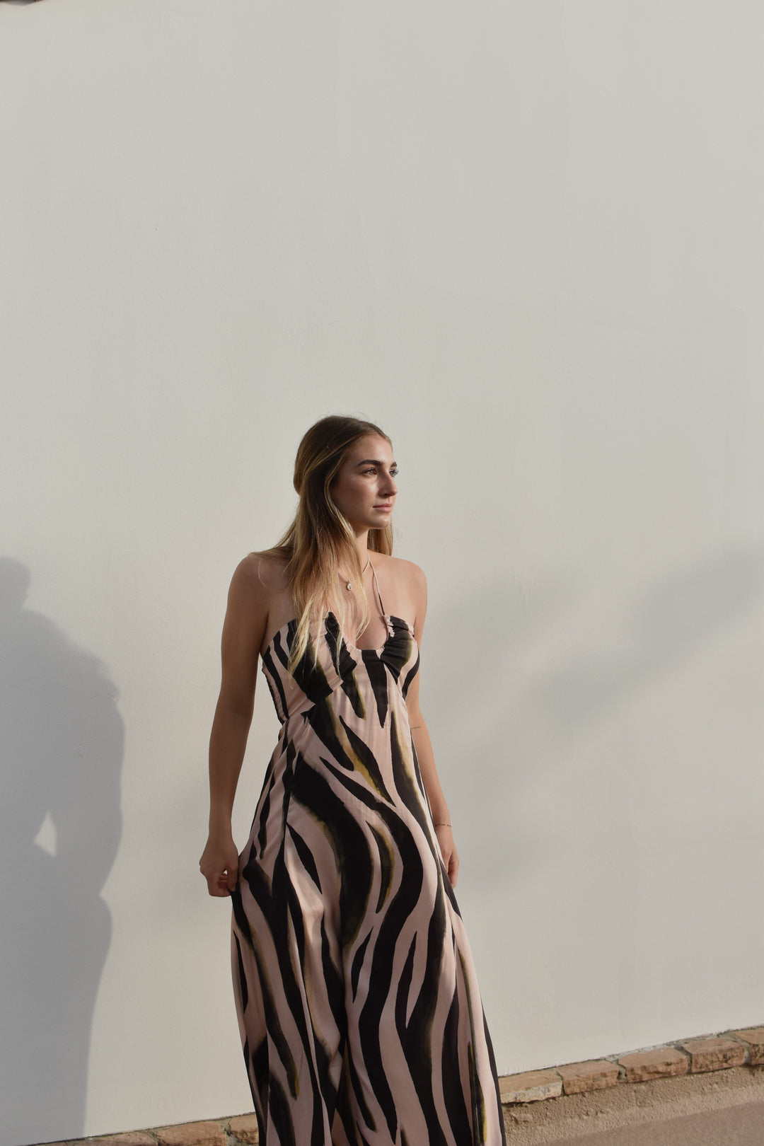 SELF CONTRAST Katya U-Ring Halter Maxi Dress-The Shop Laguna Beach