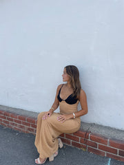 KEEN THE LABEL Yhasmina Contrast Textured Maxi Dress-The Shop Laguna Beach