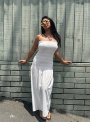 KEEN THE LABEL Kensington Eyelet Tube Maxi Dress-The Shop Laguna Beach