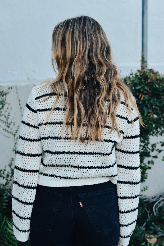 KEEN THE LABEL Violet Stripe Knit Sweater-The Shop Laguna Beach