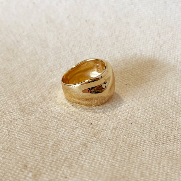 GOLDFI 18kt Wavy Wide-Band Ring