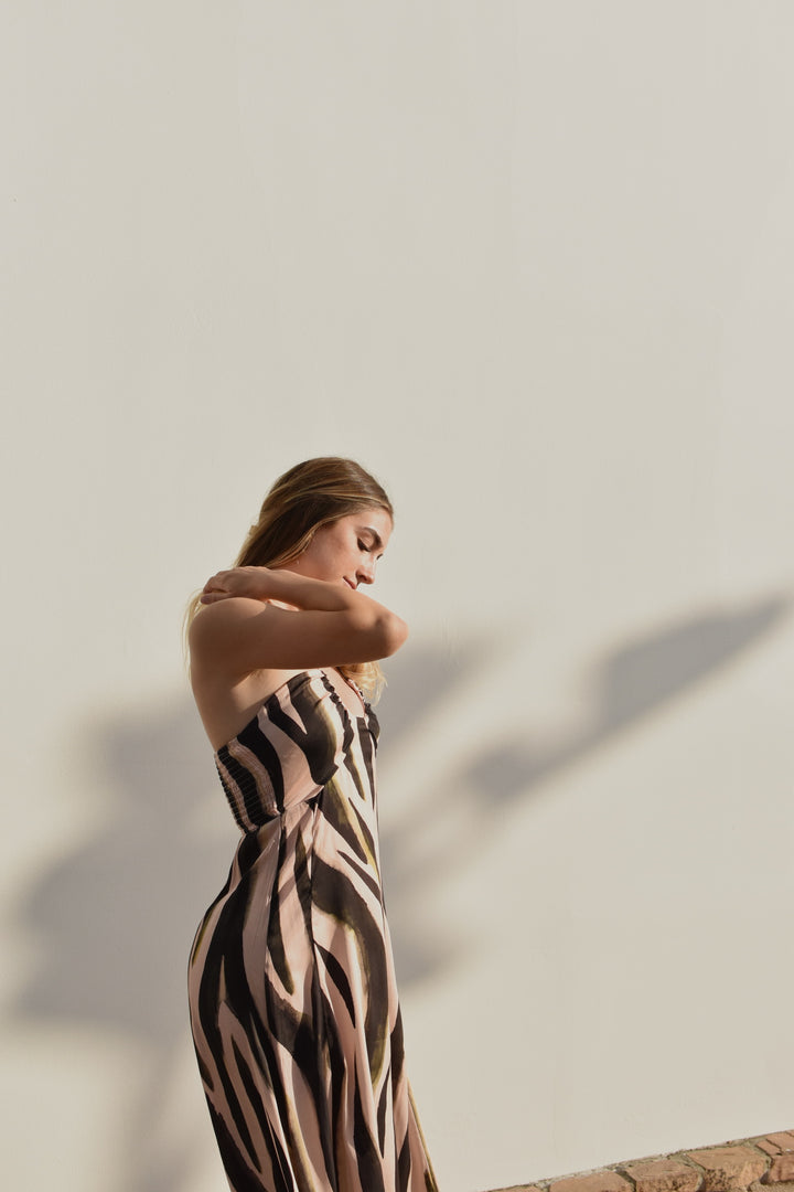 SELF CONTRAST Katya U-Ring Halter Maxi Dress-The Shop Laguna Beach