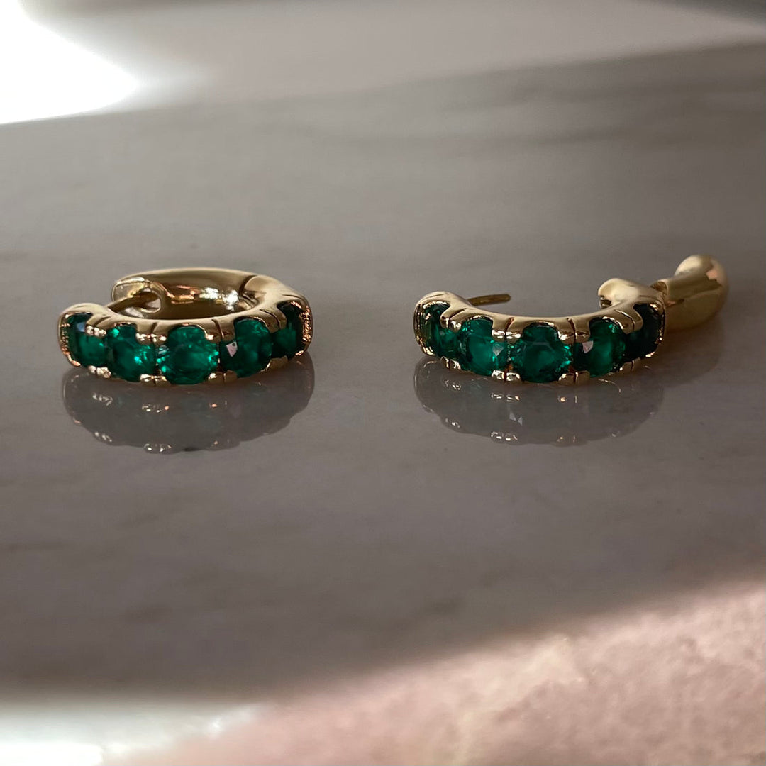 HOUSE OF AU.+ORA Obsessed Gemstone Huggies-The Shop Laguna Beach