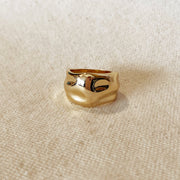 GOLDFI 18kt Wavy Wide-Band Ring