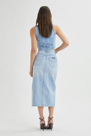 ROLLAS Chicago Denim Midi Skirt - Old Stone-The Shop Laguna Beach