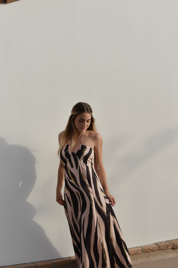 SELF CONTRAST Katya U-Ring Halter Maxi Dress-The Shop Laguna Beach