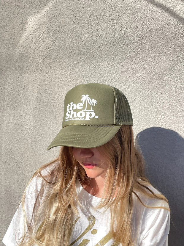 THE SHOP CLASSIC Palm Logo Trucker Hat - More Colors Available-The Shop Laguna Beach