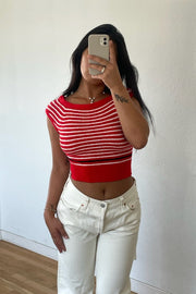 KEEN THE LABEL Tulip Striped Knit Top-The Shop Laguna Beach