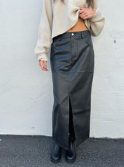 KEEN THE LABEL Ryder Leather Maxi Skirt-The Shop Laguna Beach
