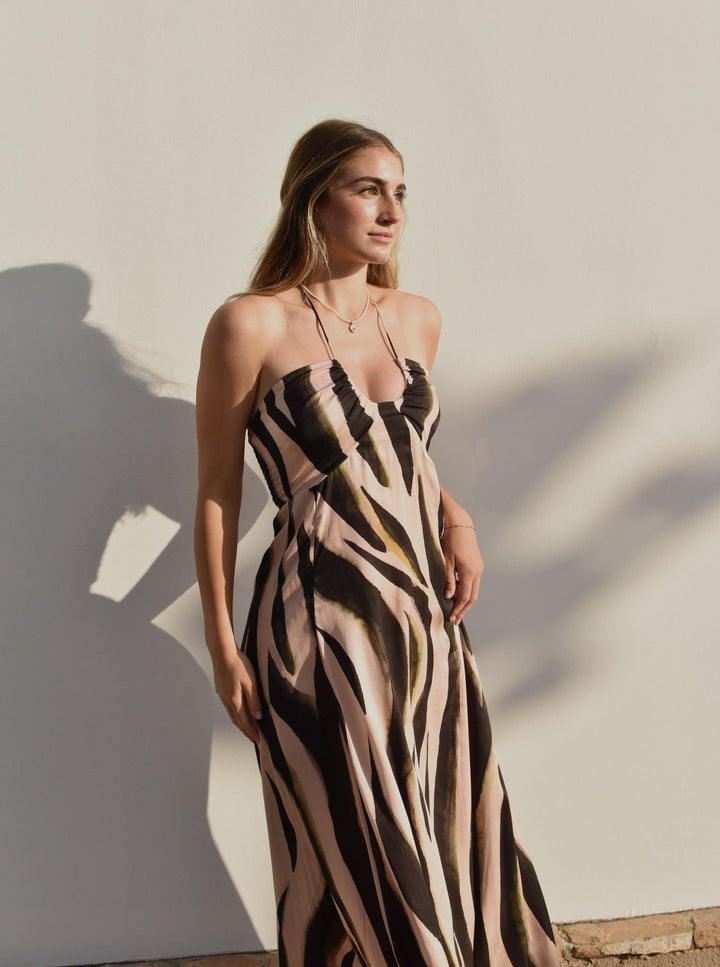 SELF CONTRAST Katya U-Ring Halter Maxi Dress-The Shop Laguna Beach
