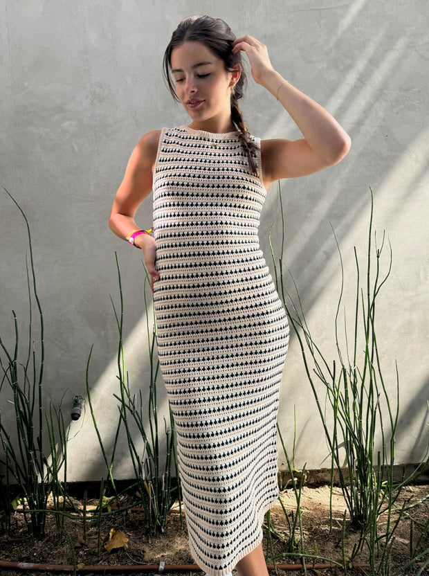 KEEN THE LABEL Lula Striped Knit Midi Dress-The Shop Laguna Beach