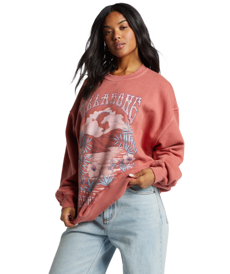 BILLABONG Ride In Oversized Crew Pullover Sweatshirt - More Colors Available-The Shop Laguna Beach