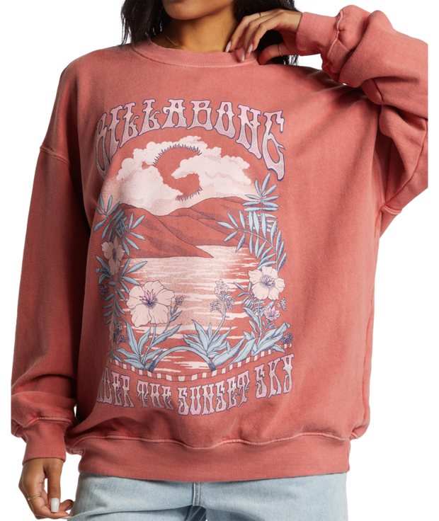 BILLABONG Ride In Oversized Crew Pullover Sweatshirt - More Colors Available-The Shop Laguna Beach