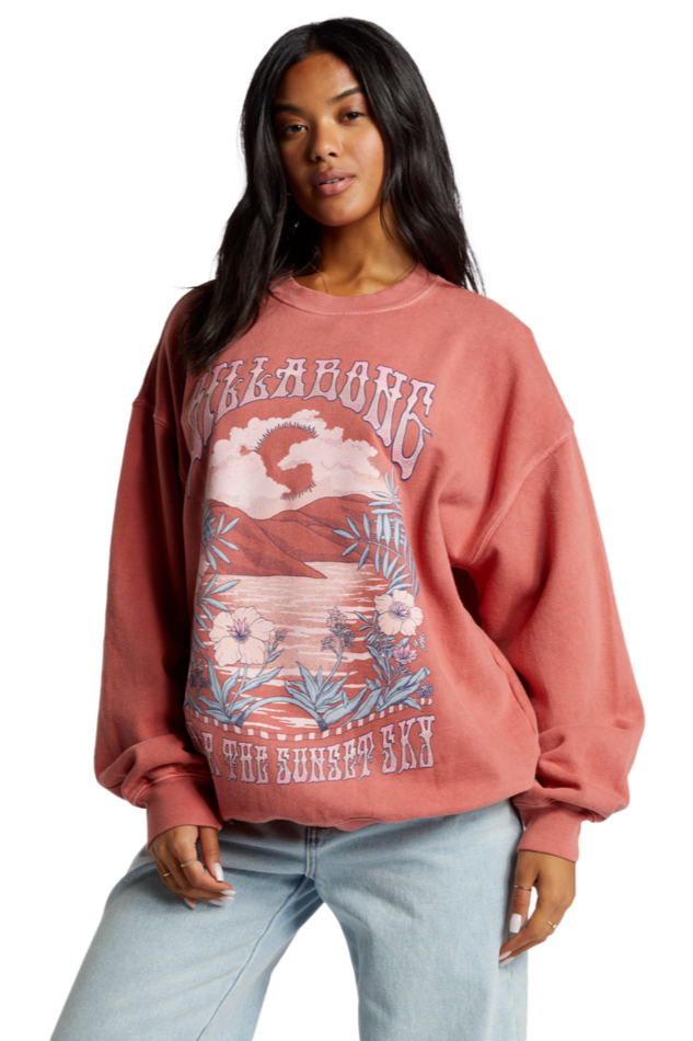 BILLABONG Ride In Oversized Crew Pullover Sweatshirt - More Colors Available-The Shop Laguna Beach