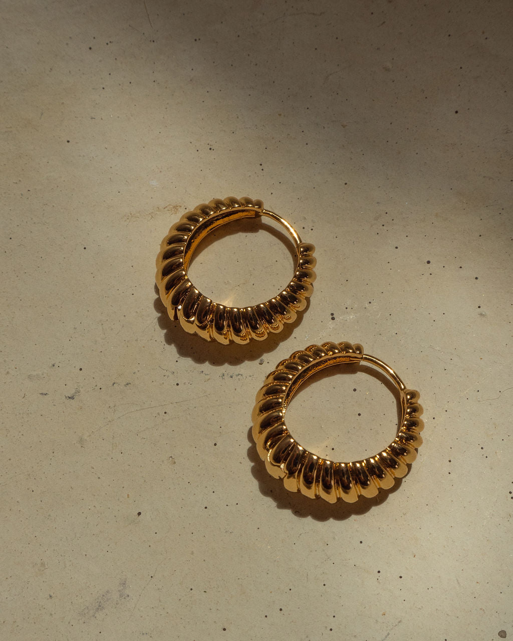 LUV AJ Ridged Marbella Hoops - Gold-The Shop Laguna Beach
