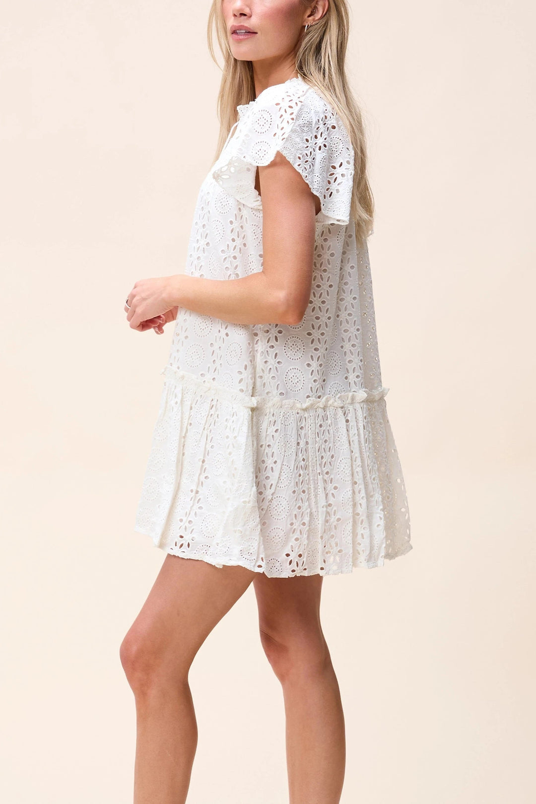 CLEOBELLA Lydia Eyelet Mini Dress-The Shop Laguna Beach