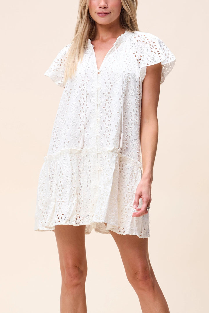 CLEOBELLA Lydia Eyelet Mini Dress-The Shop Laguna Beach