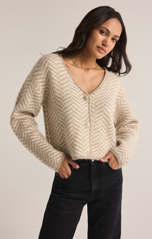 Z SUPPLY Naomi Herringbone Cardigan-The Shop Laguna Beach