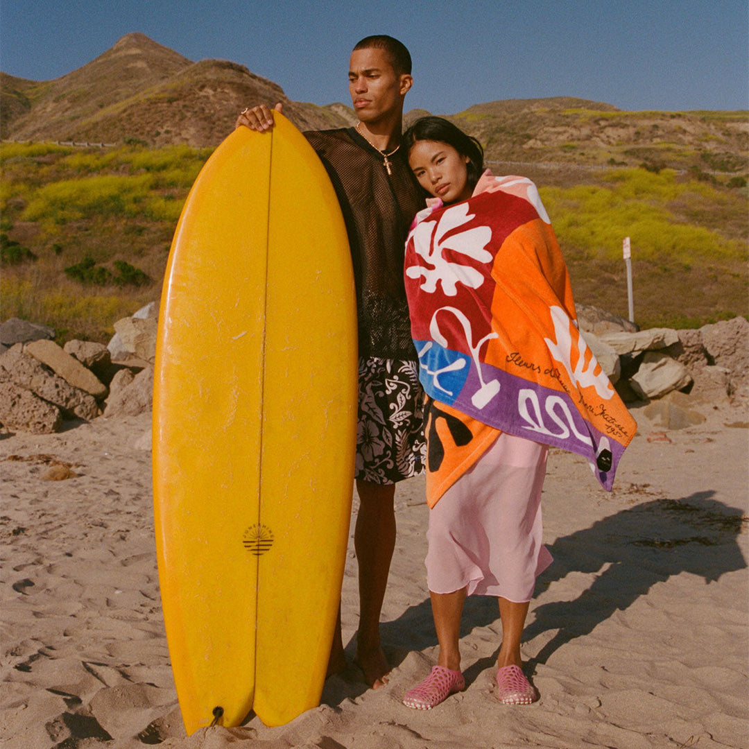 SLOWTIDE X HENRI MATISSE Snow Flowers Beach Towel-The Shop Laguna Beach