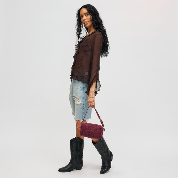 URBAN EXPRESSIONS Rose Woven Suede Shoulder Bag - More Colors Available-The Shop Laguna Beach