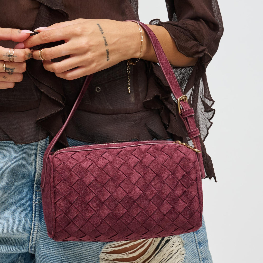 URBAN EXPRESSIONS Rose Woven Suede Shoulder Bag - More Colors Available-The Shop Laguna Beach