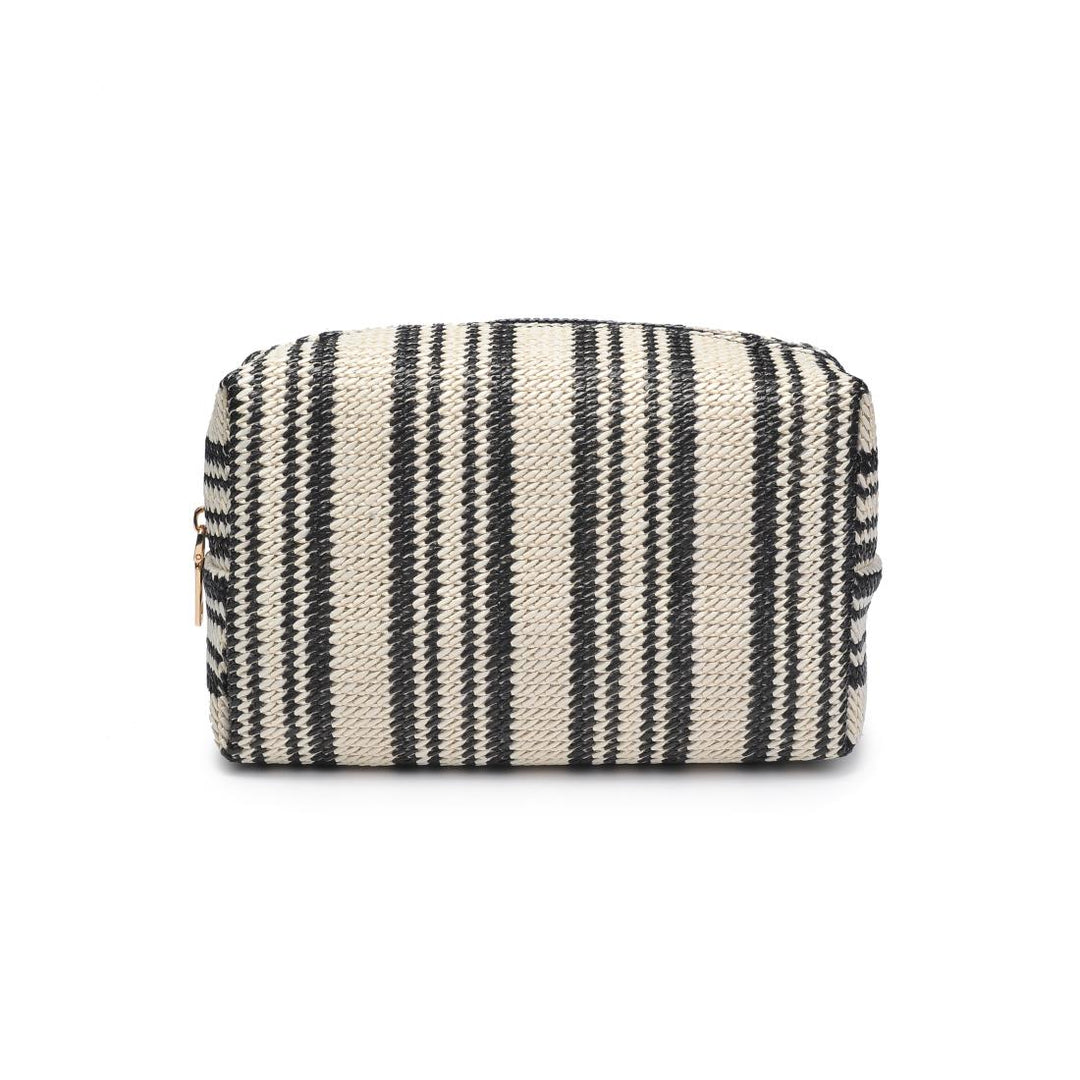Voyage Stripe Straw Cosmetic Bag-The Shop Laguna Beach