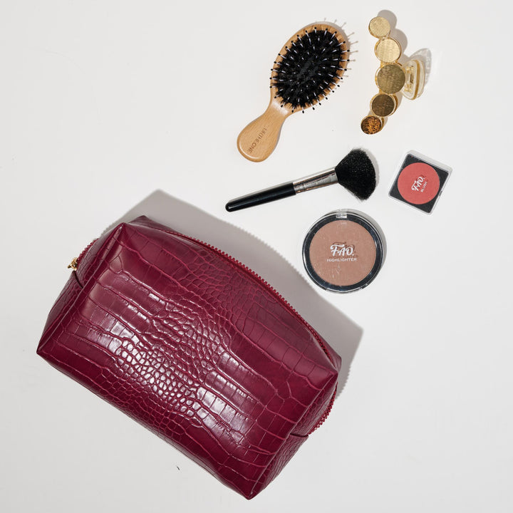 URBAN EXPRESSIONS Croc Chic Cosmetic Bag - More Colors Available-The Shop Laguna Beach