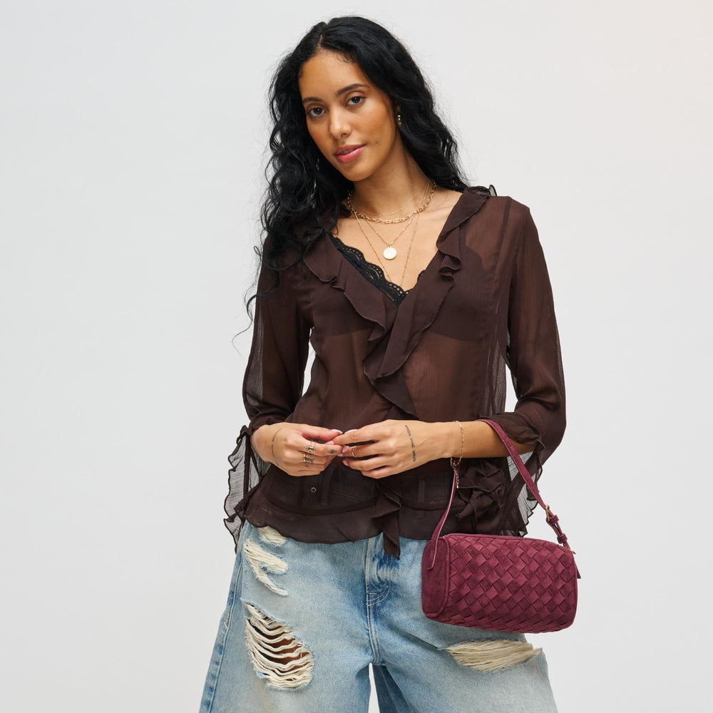 URBAN EXPRESSIONS Rose Woven Suede Shoulder Bag - More Colors Available-The Shop Laguna Beach