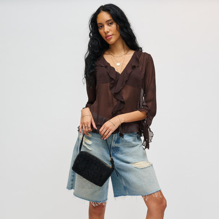 URBAN EXPRESSIONS Rose Woven Suede Shoulder Bag - More Colors Available-The Shop Laguna Beach