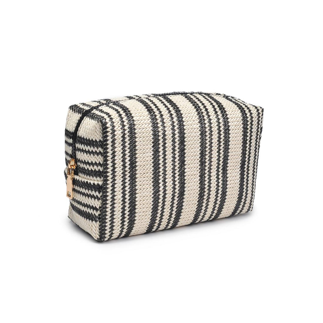 Voyage Stripe Straw Cosmetic Bag-The Shop Laguna Beach