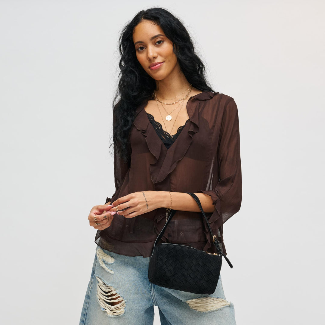 URBAN EXPRESSIONS Rose Woven Suede Shoulder Bag - More Colors Available-The Shop Laguna Beach