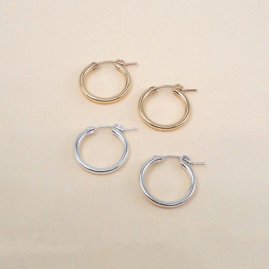 MAY MARTIN Medium Hinge Hoops - Silver-The Shop Laguna Beach