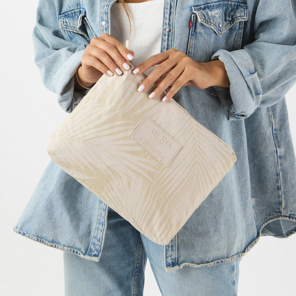ALOHA COLLECTION Areca Mid Zip Pouch-The Shop Laguna Beach
