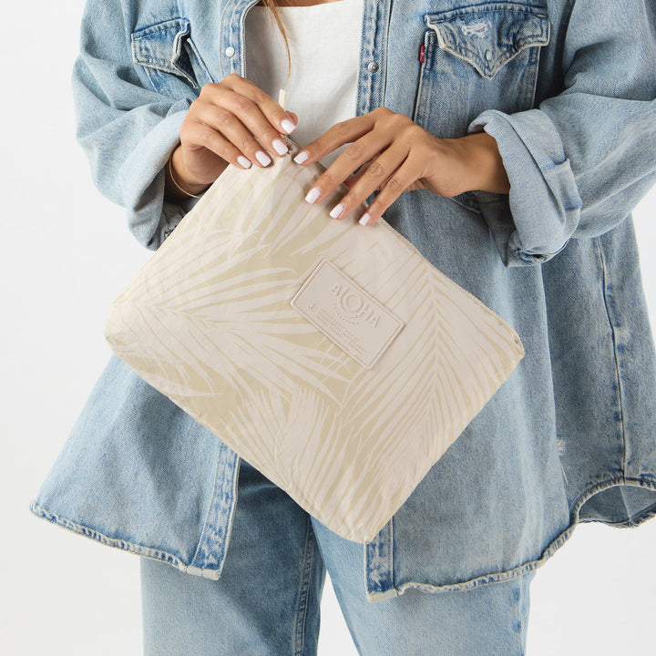 ALOHA COLLECTION Areca Mid Zip Pouch-The Shop Laguna Beach