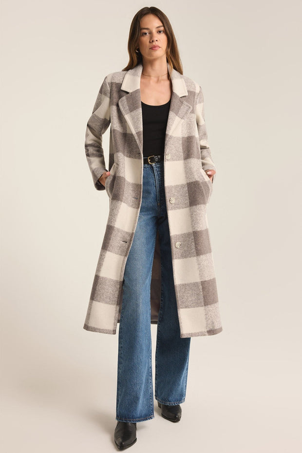 Z SUPPLY Conway Buffalo Plaid Coat-The Shop Laguna Beach