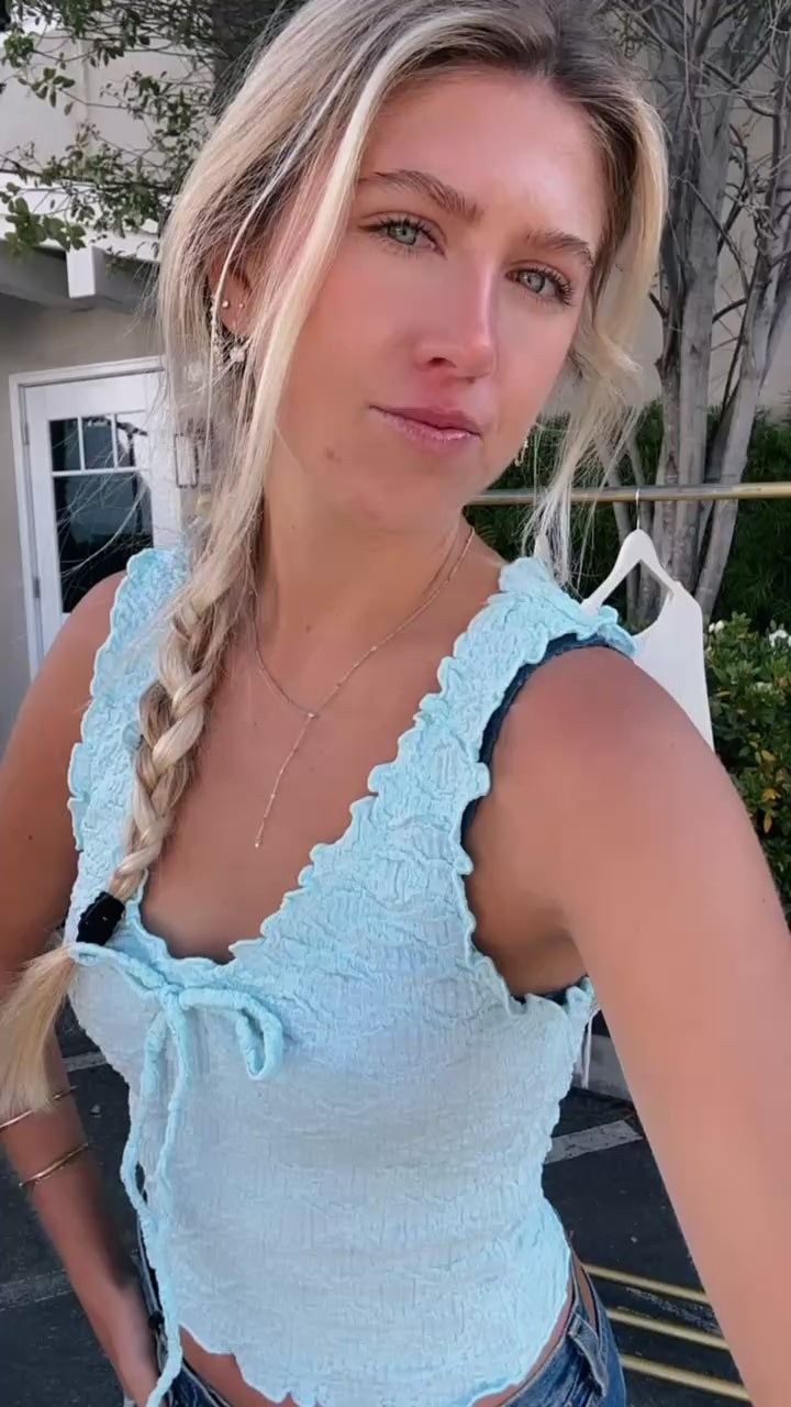 KEEN THE LABEL Nola Ruffle Crop Tank