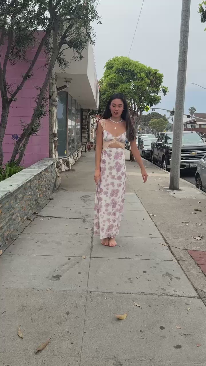 KEEN THE LABEL Luella Floral Cut-Out Maxi Dress