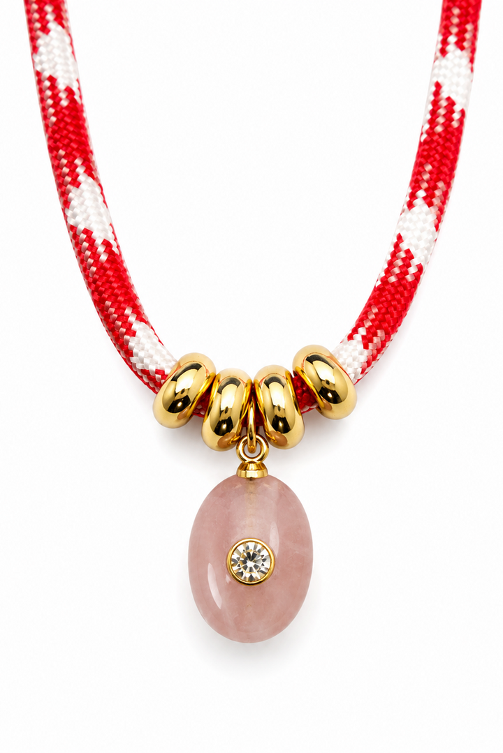 LEO & LUCA Rose Paracord Charm Necklace