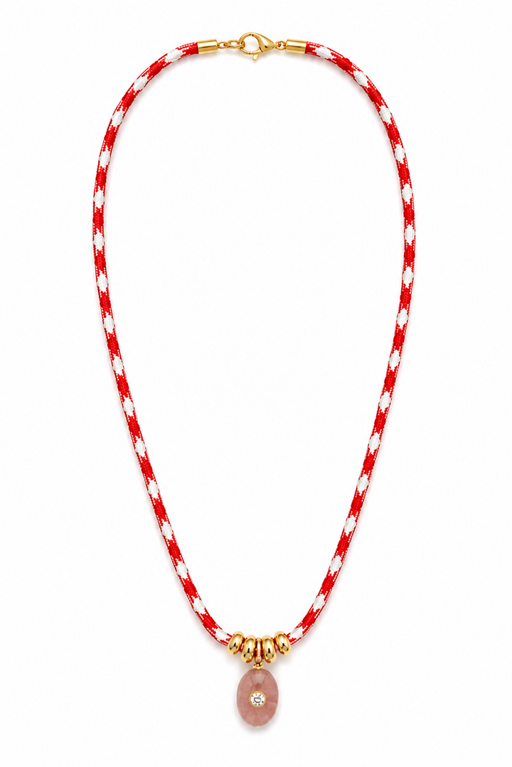 LEO & LUCA Rose Paracord Charm Necklace