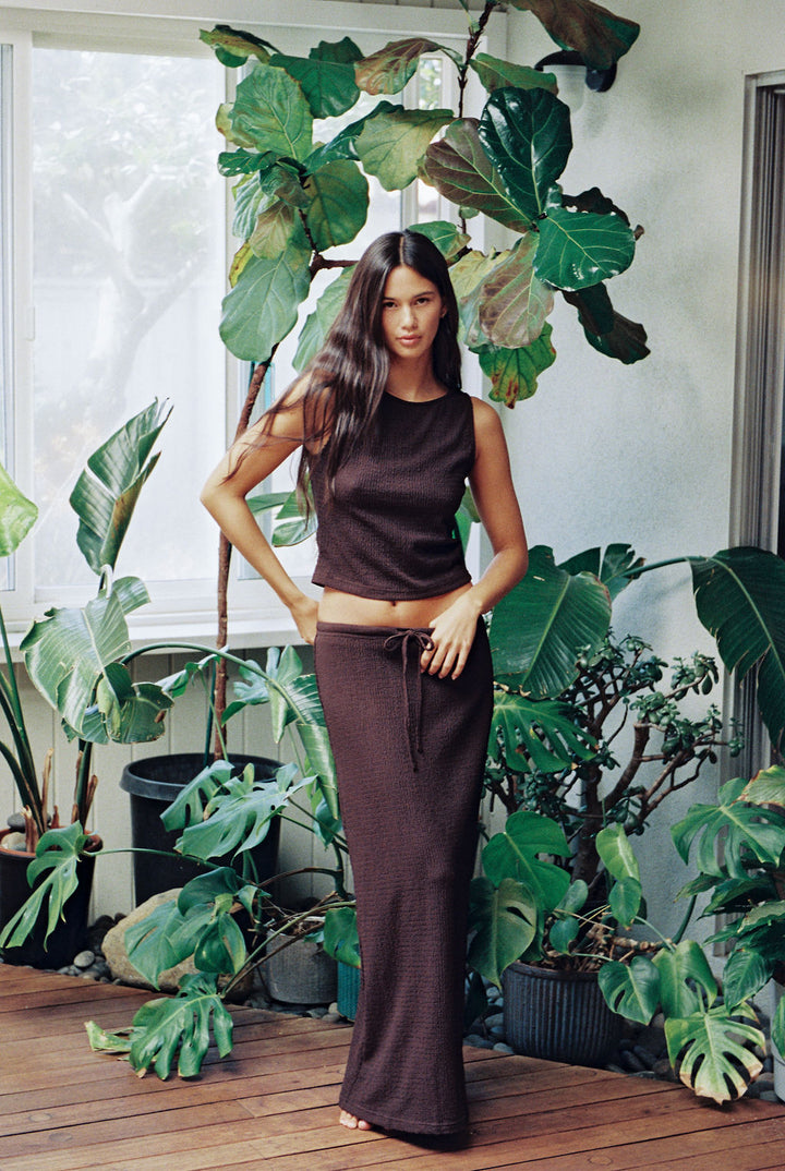 RHYTHM Indie Textured Maxi Skirt
